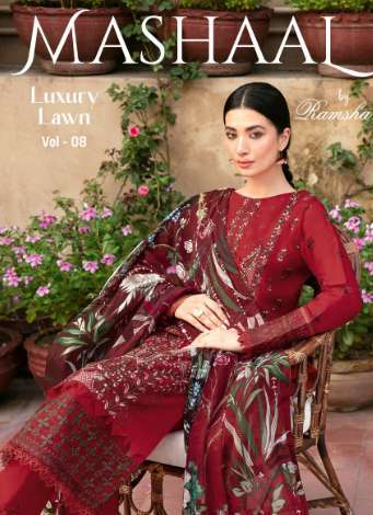 MASHAAL LAWN VOL 8 OPEN PIC BY RAMSHA 